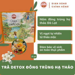 TRÀ THẢO MỘC DƯỠNG NHAN, DETOX NẤM ĐÔNG TRÙNG HẠ THẢO THÁI CHÂU - HỘP 10 GÓI